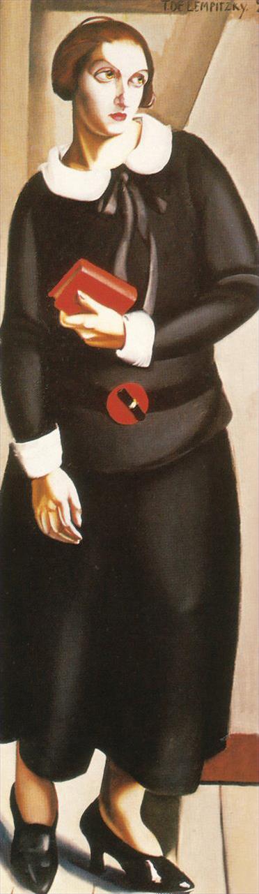 Frau im schwarzen Kleid 1923 zeitgenössische Tamara de Lempicka Ölgemälde